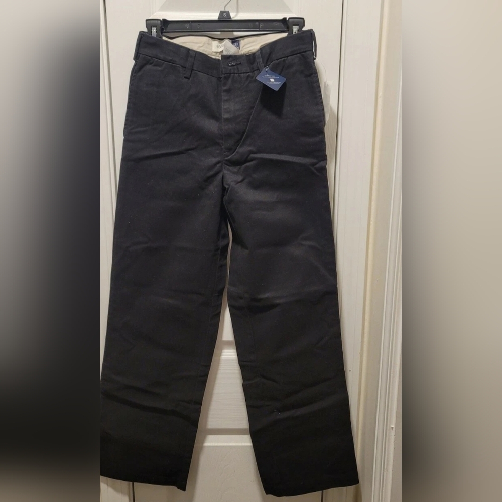 NWT GAP Boy's GAPShield Black Easy Fit Khaki Dress Pants Size 14 Regular